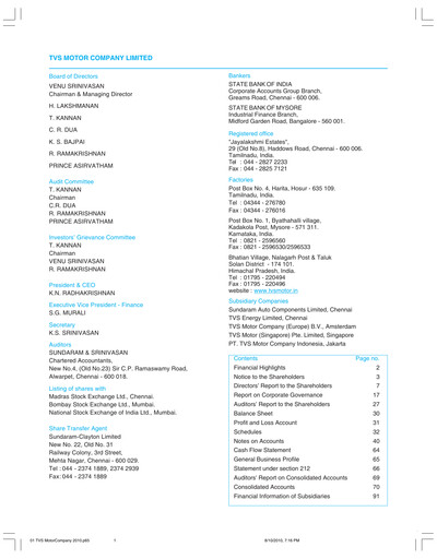 Thumbnail TVS Motor Annual Report 2010
