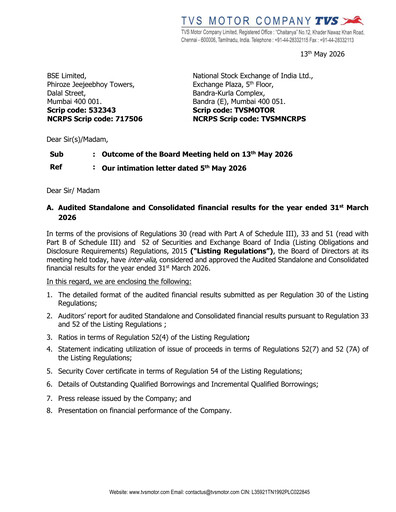 Thumbnail TVS Motor Financial Statement 2025-2026