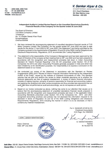 Thumbnail TVS Motor Quarterly Report 2022-q2