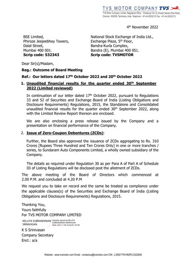 Thumbnail TVS Motor Quarterly Report 2022-q3