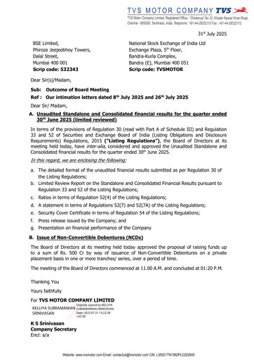Thumbnail TVS Motor Quarterly Report 2025-q2