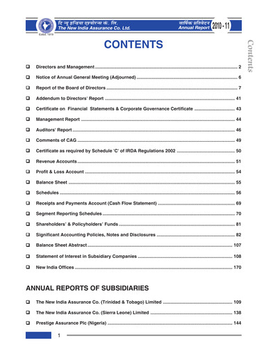 Thumbnail New India Assurance
 Annual Report 2010-2011