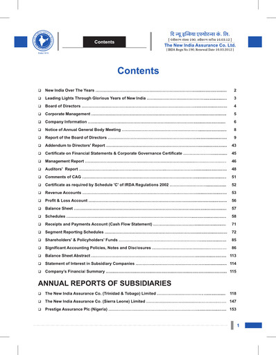 Thumbnail New India Assurance
 Annual Report 2011-2012