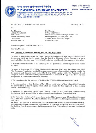 Thumbnail New India Assurance
 Financial Statement 2024-2025