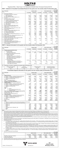 Vorschaubild Voltas
 Quartalsbericht 2012-2013-q3