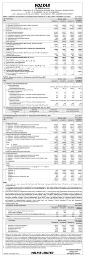 Vorschaubild Voltas
 Quartalsbericht 2014-2015-q1