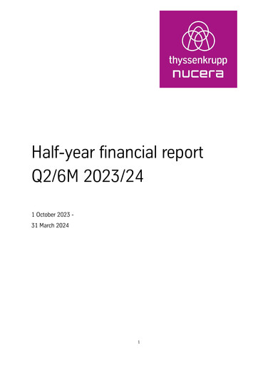 Miniature thyssenkrupp nucera Rapport semestriel 2023-h1
