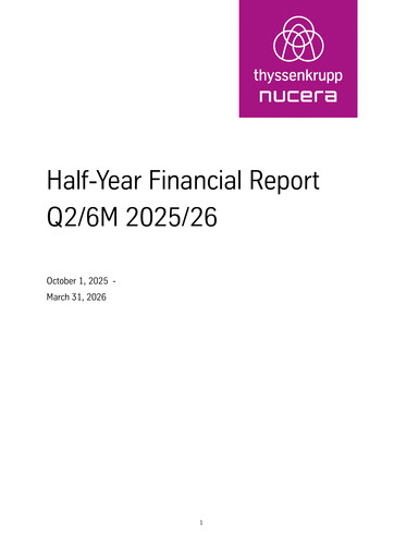 Miniature thyssenkrupp nucera Rapport semestriel 2025-h1