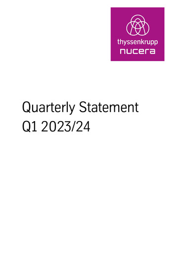 Miniature thyssenkrupp nucera Rapport trimestriel 2023-q1