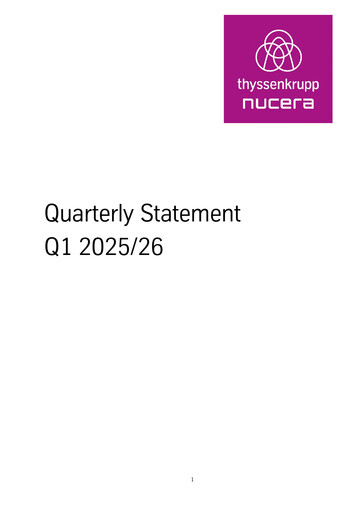 Miniature thyssenkrupp nucera Rapport trimestriel 2025-q1