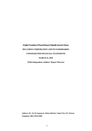 Thumbnail Pegatron Quarterly Report 2010-q1