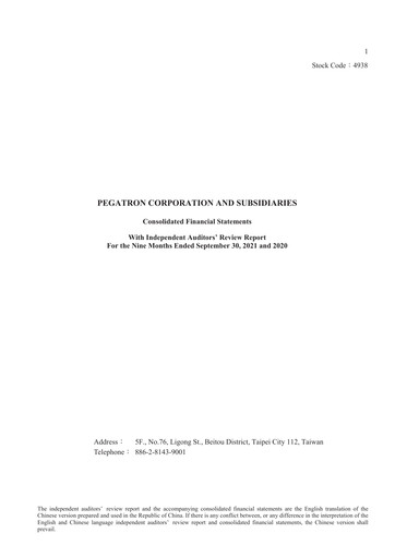 Thumbnail Pegatron Quarterly Report 2021-q3