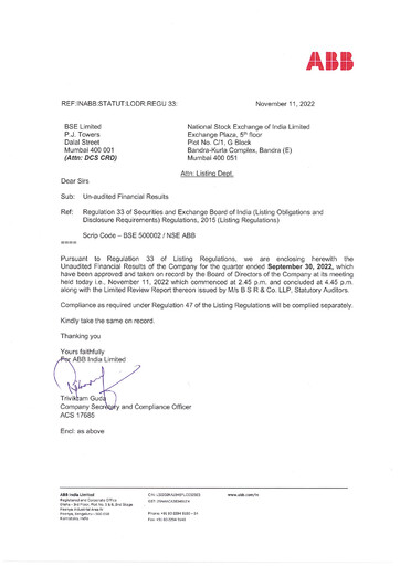 Thumbnail ABB India
 Quarterly Report 2022-q3
