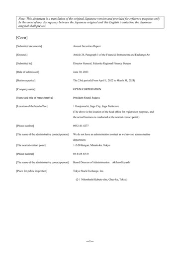 Thumbnail OPTiM Annual Report fy2023