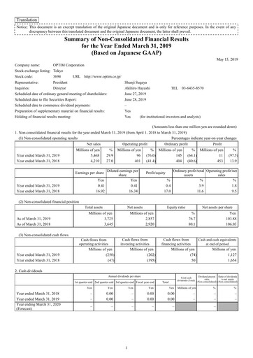 Thumbnail OPTiM Financial Statement fy2019