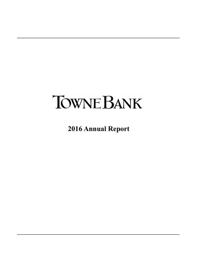 Thumbnail TowneBank
 Annual Report 2016