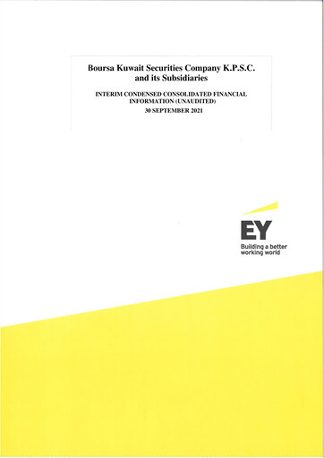 Miniature Boursa Kuwait Securities Company Bilan financier 2021-9m