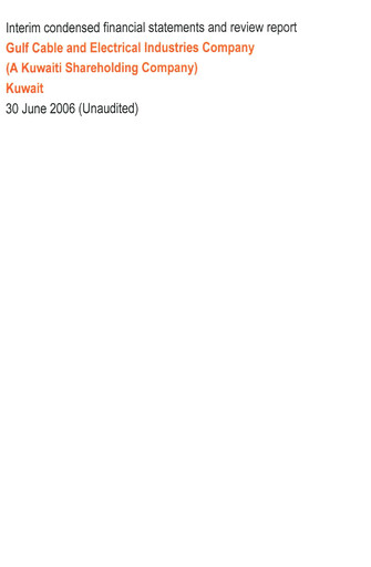 Miniature Gulf Cable and Electrical Industries Company - KPSC Bilan financier 2006-h1