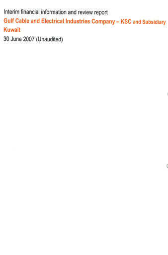 Miniature Gulf Cable and Electrical Industries Company - KPSC Bilan financier 2007-h1