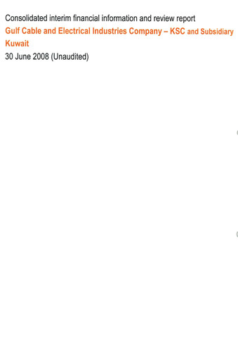 Miniature Gulf Cable and Electrical Industries Company - KPSC Bilan financier 2008-h1