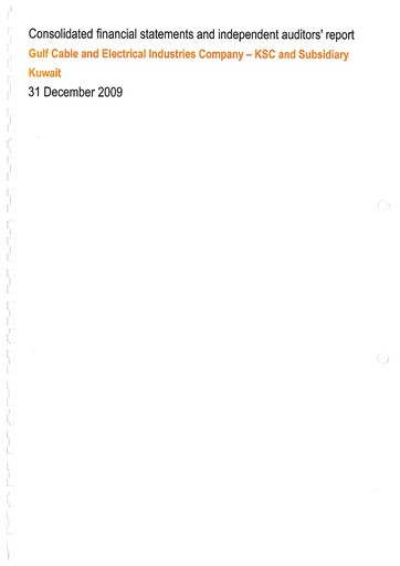 Miniature Gulf Cable and Electrical Industries Company - KPSC Bilan financier 2009