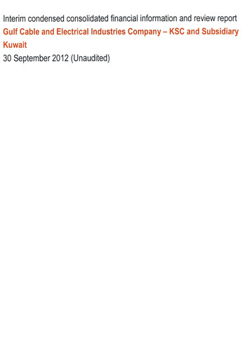 Thumbnail Gulf Cable and Electrical Industries Company - KPSC Financial Statement 2012-9m