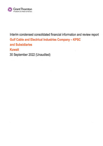 Thumbnail Gulf Cable and Electrical Industries Company - KPSC Financial Statement 2022-9m