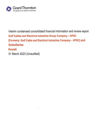 Thumbnail Gulf Cable and Electrical Industries Company - KPSC Financial Statement 2023-q1