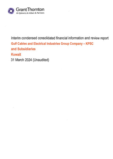 Thumbnail Gulf Cable and Electrical Industries Company - KPSC Financial Statement 2024-q1