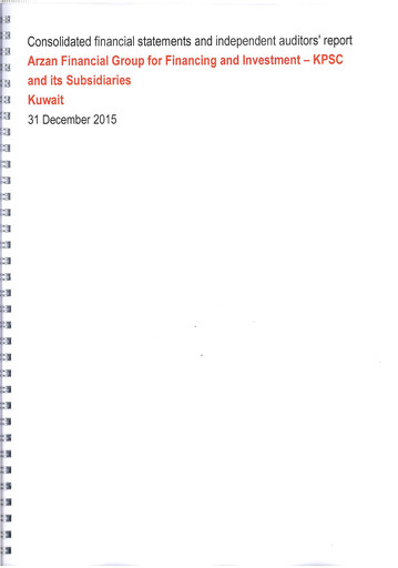 Thumbnail Arzan Financial Group for Financing and Investment Financial Statement 2015