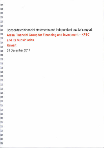Thumbnail Arzan Financial Group for Financing and Investment Financial Statement 2017