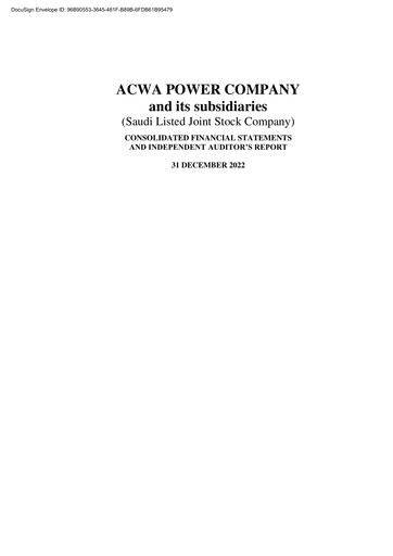 Thumbnail ACWA POWER Company Financial Statement 2022