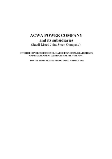 Thumbnail ACWA POWER Company Quarterly Report 2022-q1