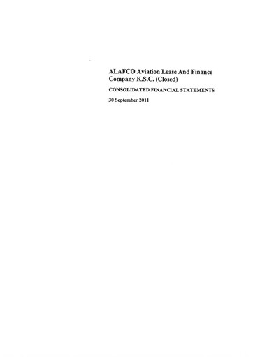 Thumbnail ALAFCO Aviation Lease and Finance Company Financial Statement 2011