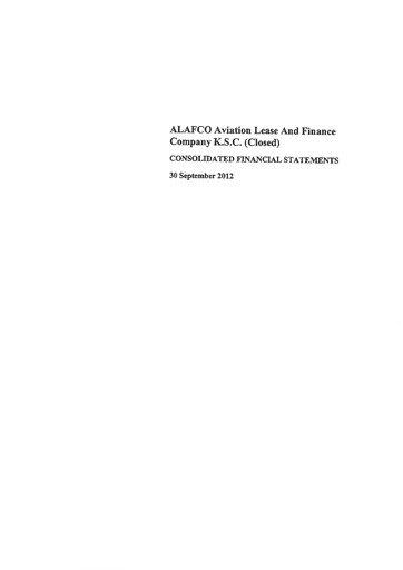Thumbnail ALAFCO Aviation Lease and Finance Company Financial Statement 2012