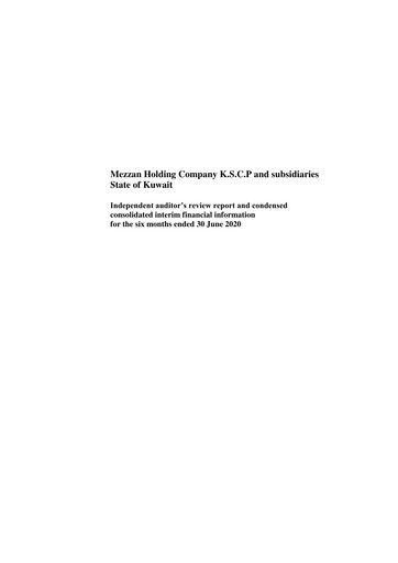 Thumbnail Mezzan Holding Company Half-year Report 2020-h1