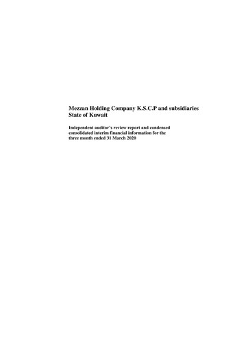 Thumbnail Mezzan Holding Company Quarterly Report 2020-q1