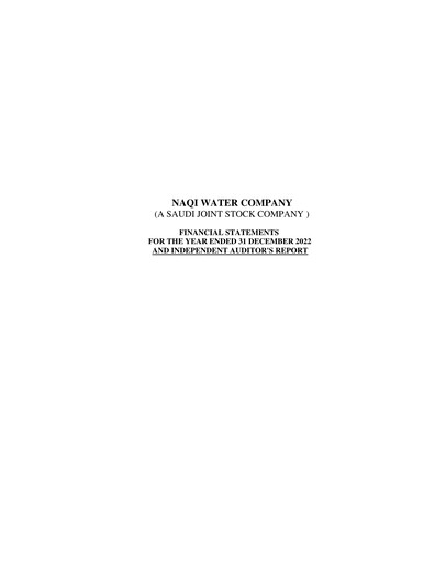 Thumbnail Naqi Water Company Financial Statement 2022