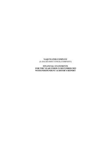 Thumbnail Naqi Water Company Financial Statement 2023