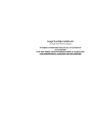 Thumbnail Naqi Water Company Quarterly Report 2023-q1
