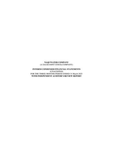 Thumbnail Naqi Water Company Quarterly Report 2025-q1