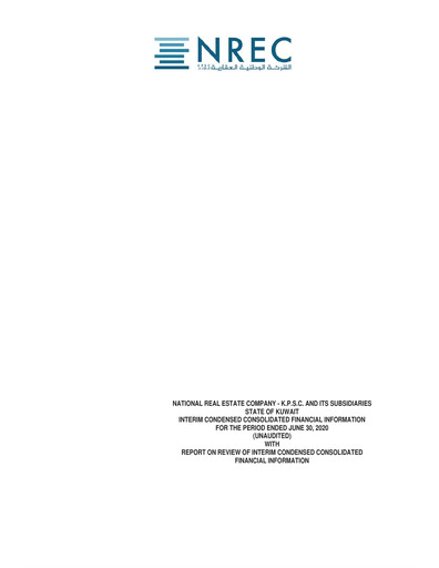 Thumbnail National Real Estate Company - K.P.S.C. Half-year Report 2020-h1