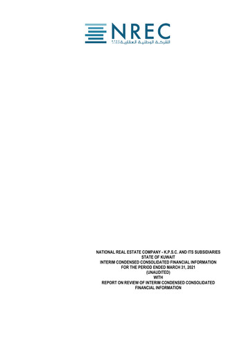 Thumbnail National Real Estate Company - K.P.S.C. Quarterly Report 2021-q1