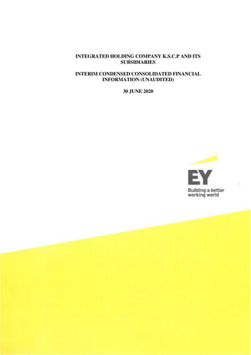 Vorschaubild Integrated Holding Company K.S.C.P. Halbjahresbericht 2020-h1
