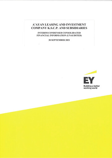 Thumbnail A'ayan Leasing and Investment Company Financial Statement 2021-9m