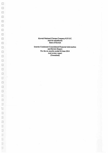 Vorschaubild Kuwait National Cinema Company Finanzmitteilung 2014-h1