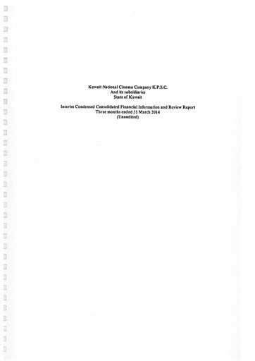 Vorschaubild Kuwait National Cinema Company Finanzmitteilung 2014-q1