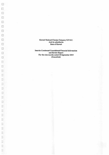 Vorschaubild Kuwait National Cinema Company Finanzmitteilung 2015-9m
