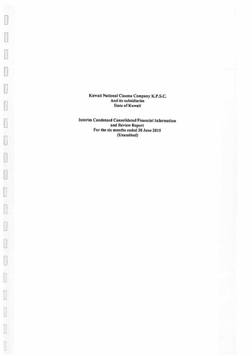 Vorschaubild Kuwait National Cinema Company Finanzmitteilung 2015-h1