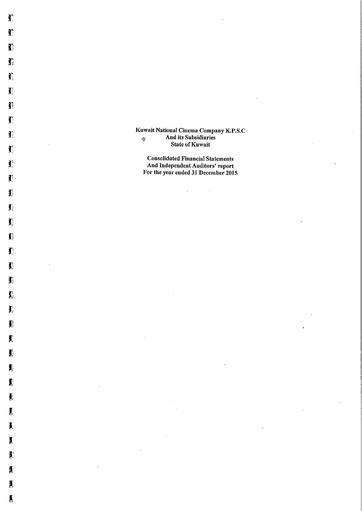 Vorschaubild Kuwait National Cinema Company Finanzmitteilung 2015